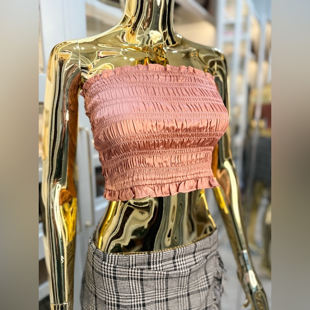 Free People Intimately Satin Peach Coral Tube Top Women Size XS